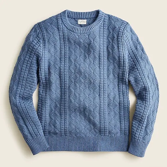 J. Crew Other - J.Crew Blue Cable Knit Fisherman Crewneck Sweater M
